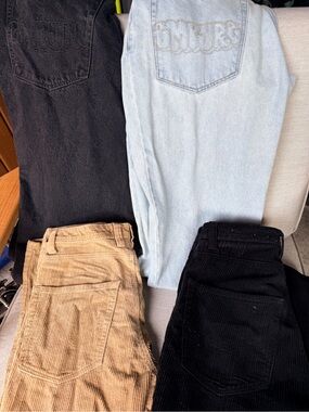 Zumiez Men's Relaxed Jeans & Corduroy Pants in Black, Light Blue, Tan